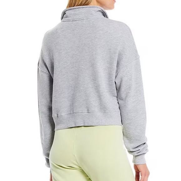 NWT Wildfox Knit Rainbow Cropped Quarter Zip Long Drop Shoulder Sleeve Pullover - Picture 2 of 6